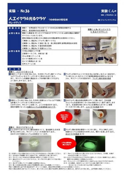 画像7: 62人工イクラ & 光るクラゲ・キット 理科 化学 STEM教育 実験キット<お知らせ>自由研究に最適!実験くんガイドブック最新版(税込550円)を商品お買上げの皆様にもれなくプレゼントいたします。 (7)
