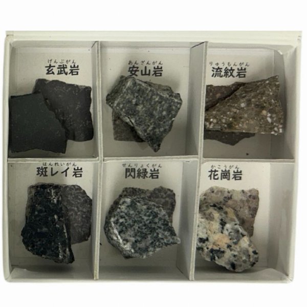 画像2: 207 実験くん 鉱石標本 火成岩6種 ( 研磨 )  玄武岩 安山岩 流紋岩 斑レイ岩 閃緑岩 花崗岩 STEM教育 理科・地学＜お知らせ＞自由研究に最適！実験くんガイドブック最新版（税込550円）を商品お買上げの皆様にもれなくプレゼントいたします。 (2)